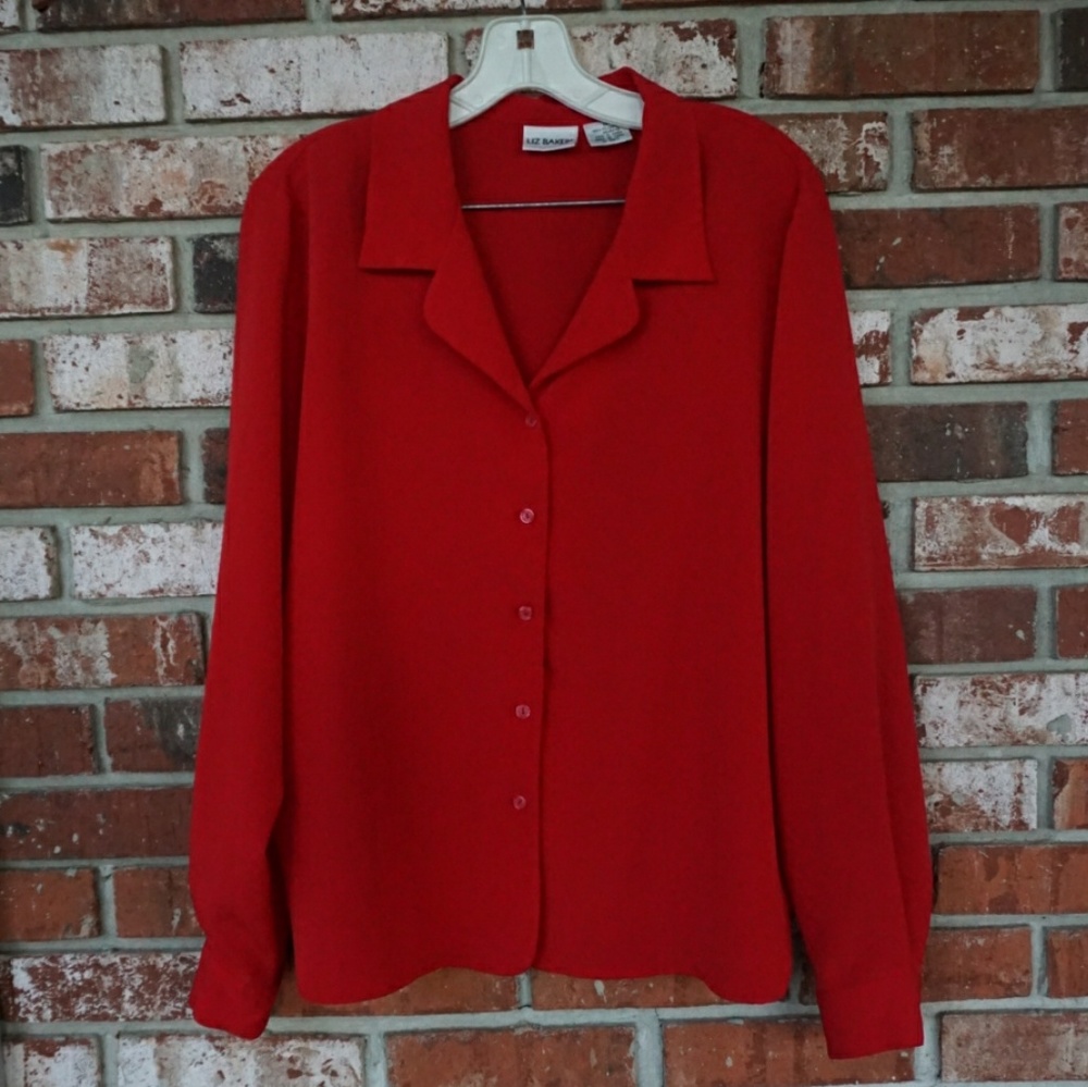 Liz Baker Sheer Red Blouse